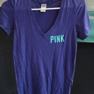 PINK Victoria's Secret Purple V-Neck Tee